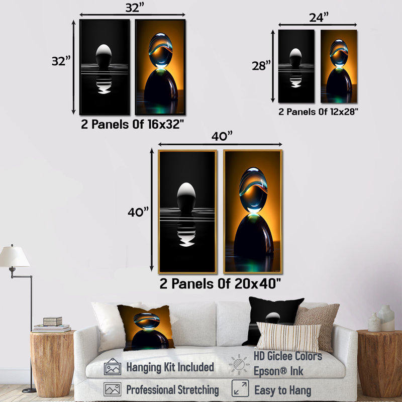 Ensemble de salon Sapphire Strike Ball Reflection - Bowling, H 28 po x l 25 po, Cadre flottant noir