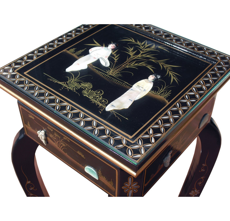 Mother of Pearl Hand Painted Plant Stand