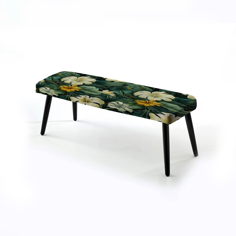 Banc rembourré noir Monstera Elegance