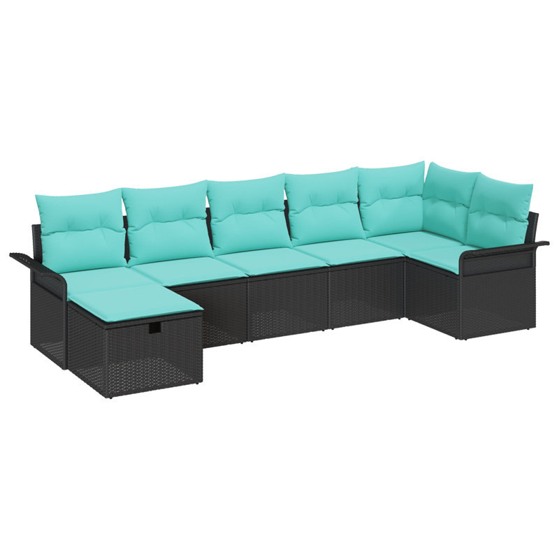 Ensemble de canapé de jardin avec coussin et rangement 7 pièces vidaXL