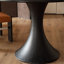 Table de salle à manger ronde noire en bois massif-629732923