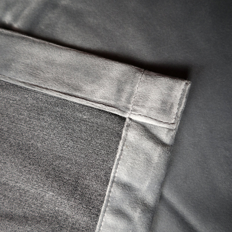 Velvet Room Darkening Single Curtain Panel, Grey