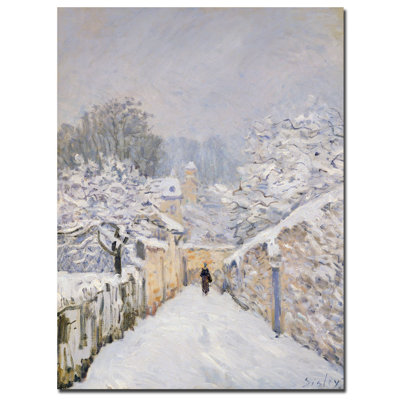 "Neige à Louveciennes, 1878" par Alfred Sisley, reproduction d'art sur toile tendue