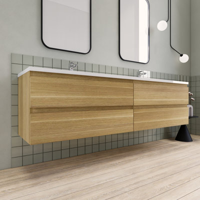 Alfret Ivy Bronx 84" Double Sink Bathroom Vanity Set