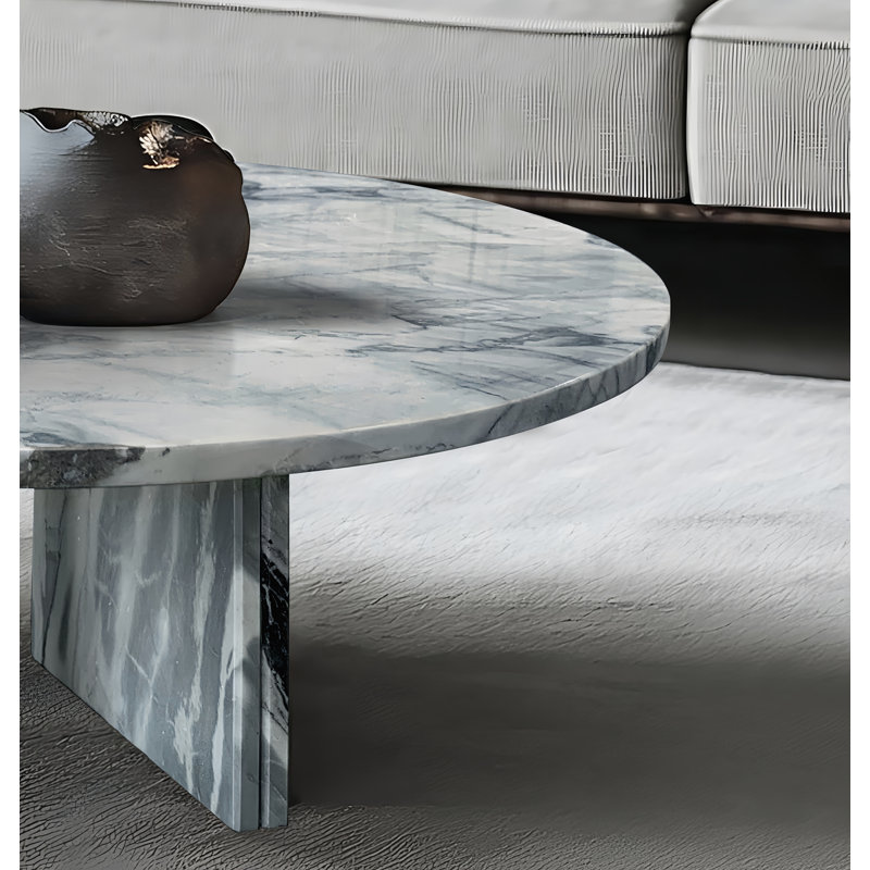 Table basse en marbre naturel bleu gris, Bleu / Gris