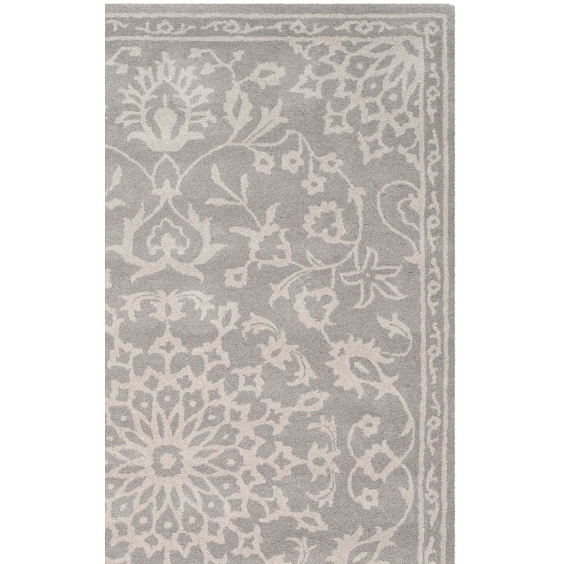 Tapis oriental en laine touffeté à la main Rudra, Carré 6 pi