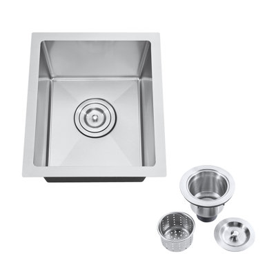 Évier de cuisine en acier inoxydable encastrable 15 po x 13 po avec accessoires