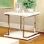 Table de bout de style contemporain avec tablette inférieure, table d'appoint avec cadre chromé laqué ultrabrillant
