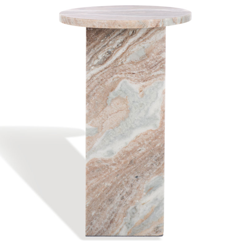 Devlin Marble Drink Table, Beige