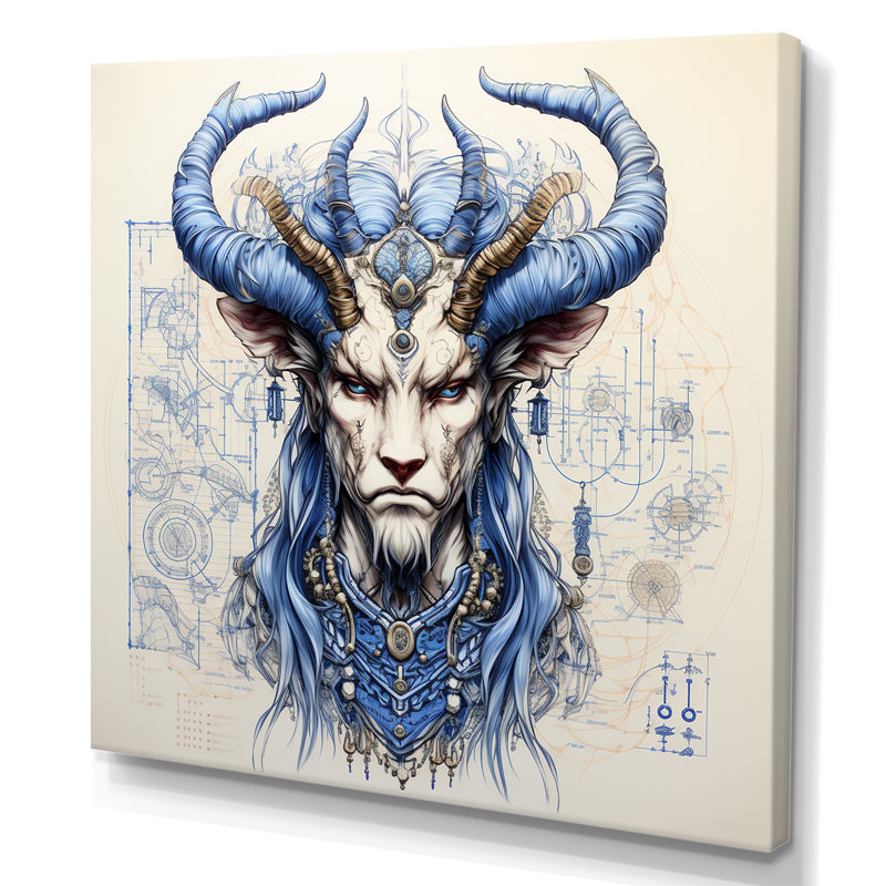 «Blue Mythical Creature», art mural «Mythical Creatures», Toile tendue, H 16 po x l 16 po x P 1 po