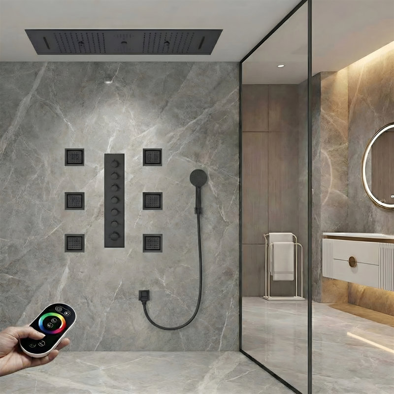 Faenza Matte Black LED Smart Shower Remote Controlled Thermostatic System
