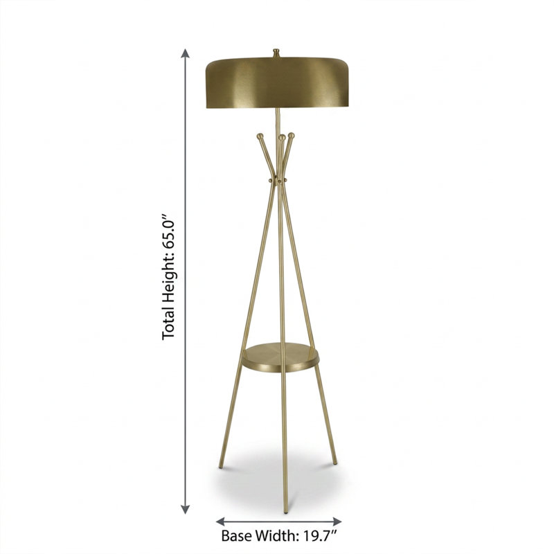 Zephyr Gold Contemporary Geometric Floor Lamp