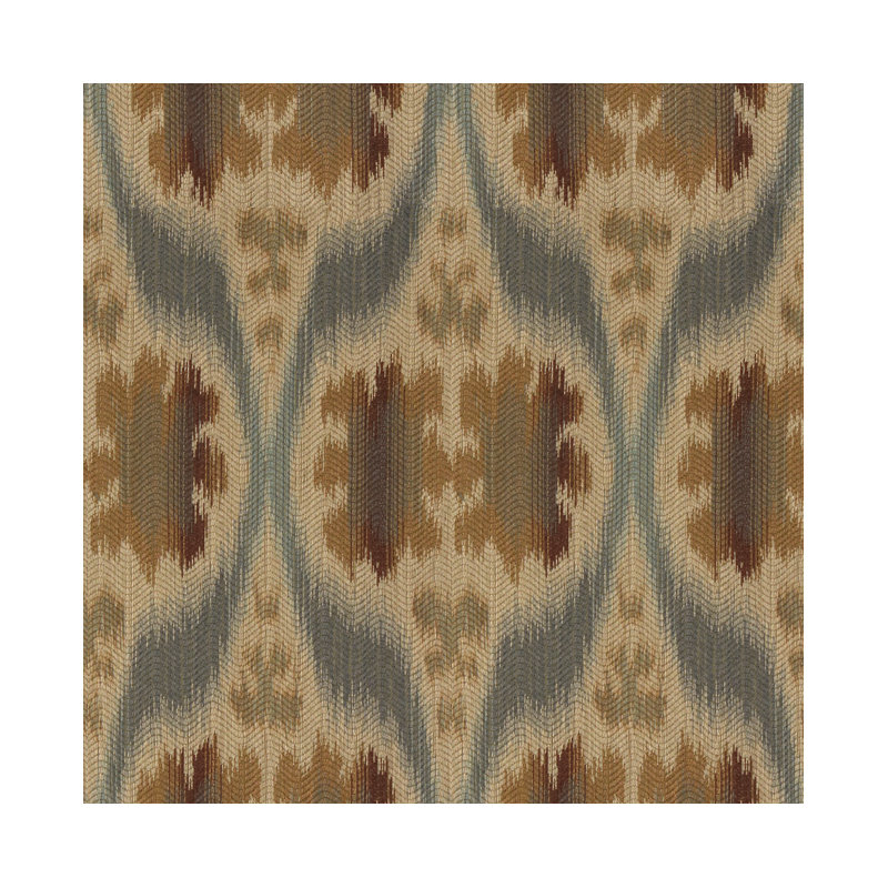 Guaranteed in Stock Rayon and Polyester Fabric, Blue / Beige / Brown