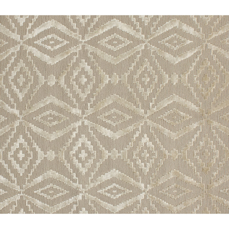 Geometric Area Rug in Light Brown/Ivory, Rectangle 9' x 12'