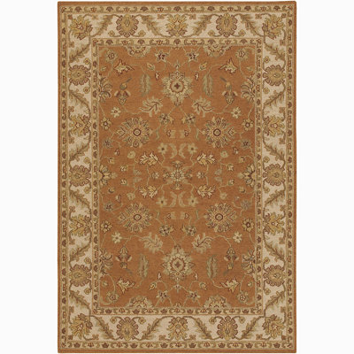 Tapis brun / brun clair en laine noué à la main Grisela