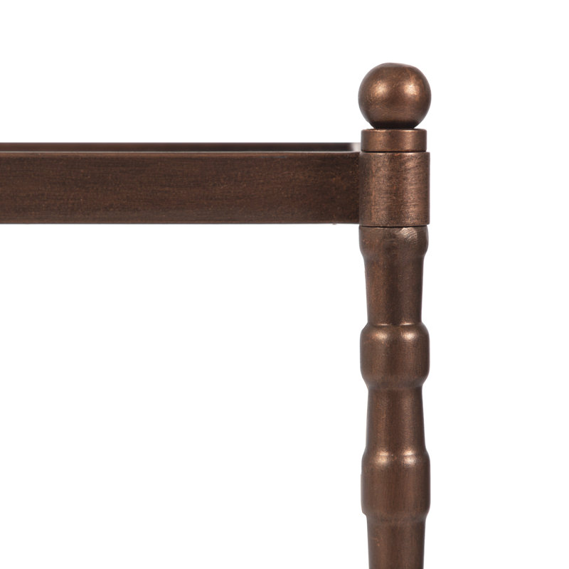 Table d'appoint prisha rectangulaire en verre prisha, Bronze