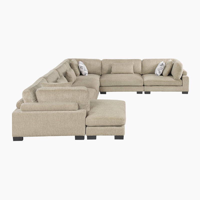 Canapé modulaire Hulett, Microfibres brunes