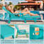Chaise longue d'extérieur, réglable à 5 positions pour la plage avec roues et porte-gobelet-1275027490