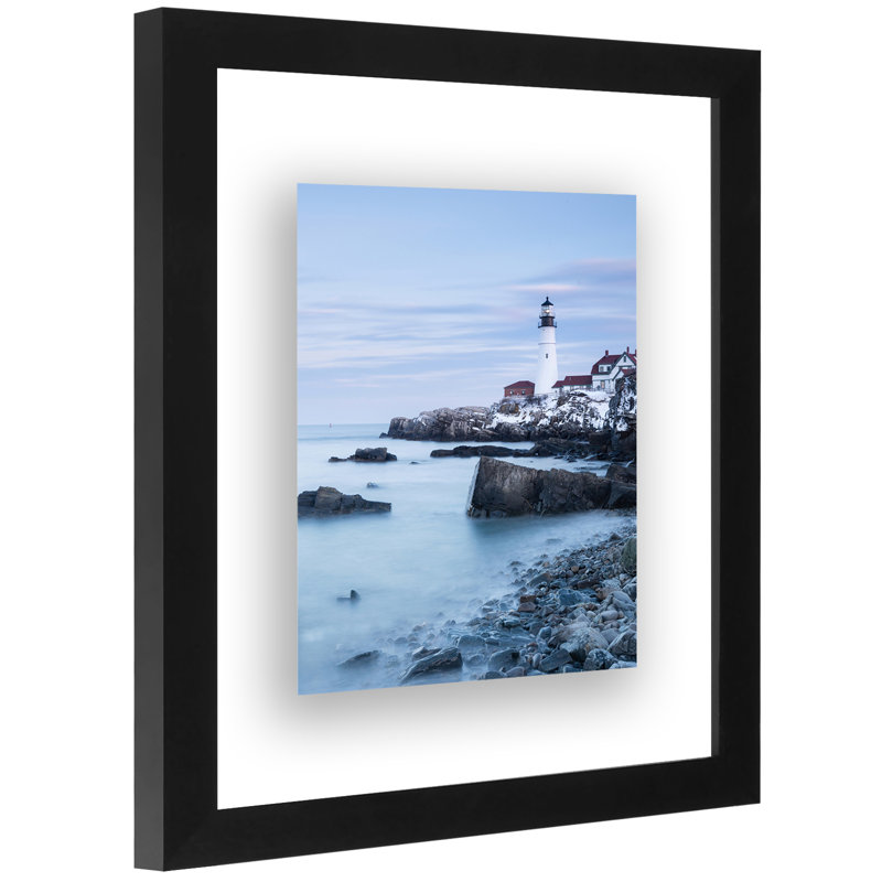Cadre photo flottant avec verre poli à suspendre et plateau horizontal et vertical, Noir, 8 po x 10 po