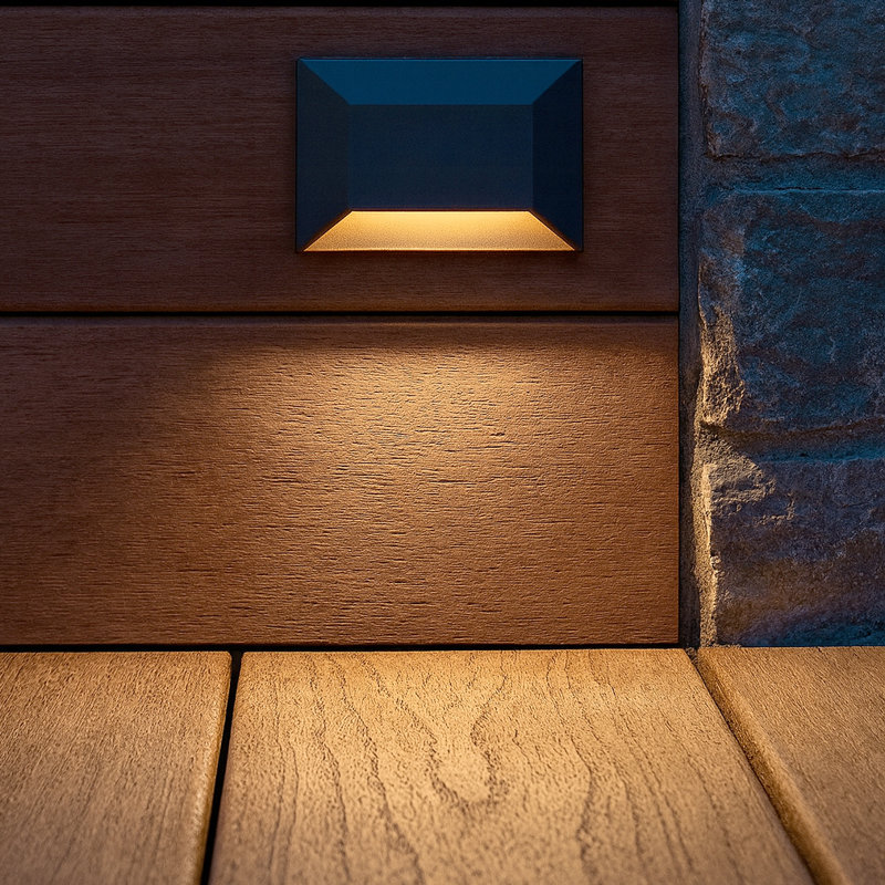 Hinkley Nuvi Rectangular Deck Sconce, Black