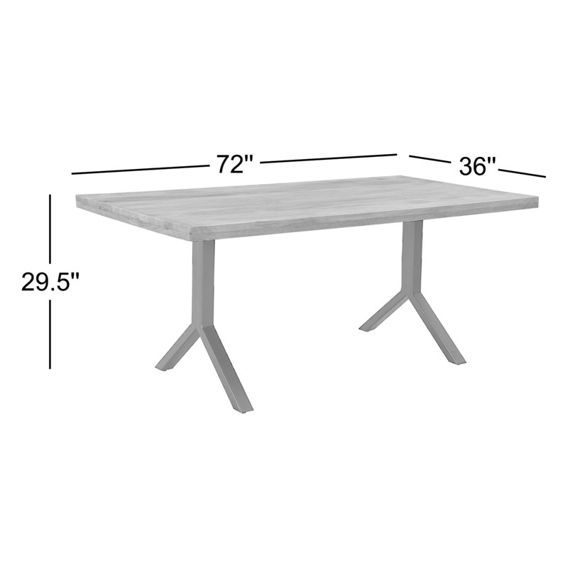 TRIX Solid Wood Dining Table, Natural, Black