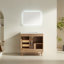 Meuble-lavabo de salle de bain autoportant 36 po entièrement assemblé en bois massif avec plateau blanc d'ingénierie entièrement assemblé