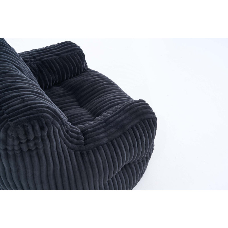 Pouf moelleux en velours côtelé avec mousse à mémoire de forme, aucun assemblage requis pour une utilisation quotidienne