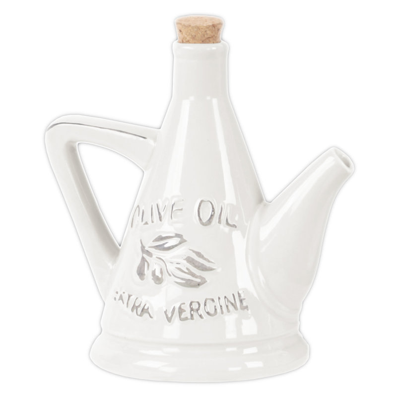 24oz. Ceramic Single Oil / Vinegar Cruet, White