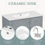Meuble-lavabo avec comptoir en céramique, panneau de fibres à densité moyenne et base en bois massif, meuble-lavabo moderne pour les petites salles de bain-444623579-444623568