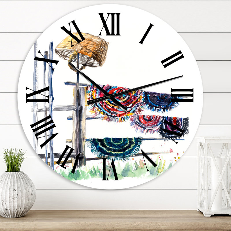 Tapis russes sur une ligne de séchage - horloge murale mondiale, Petit
