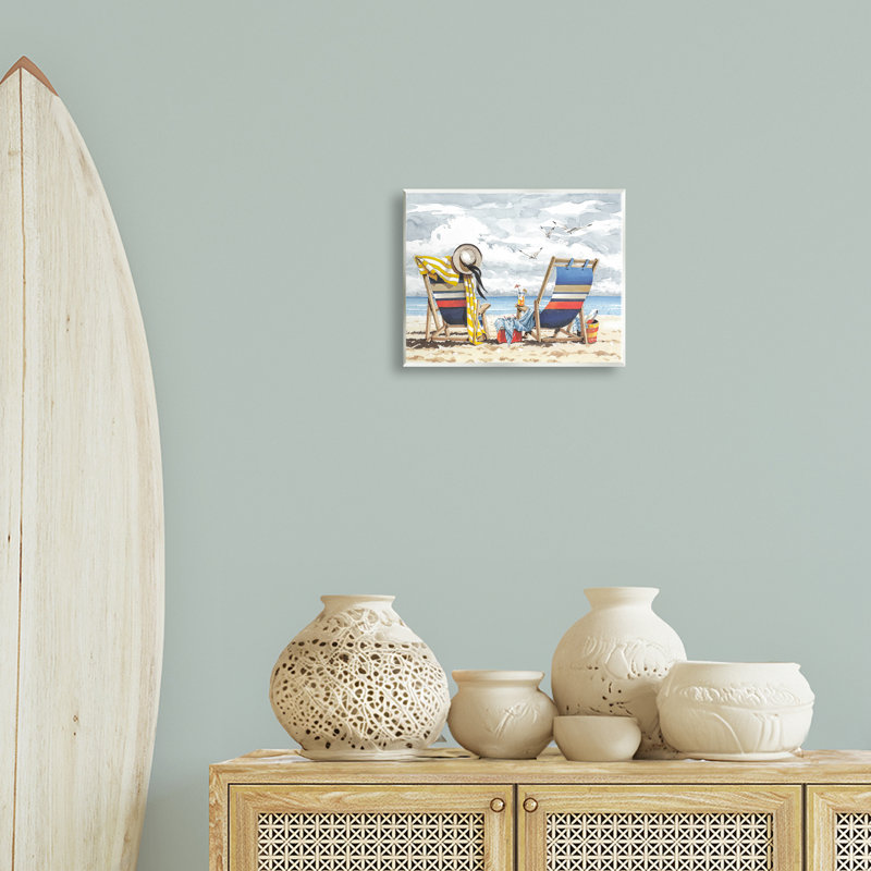 "Peaceful Beach Chairs", art mural par John Rossini