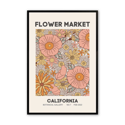 Impression rétro du marché aux fleurs de Californie