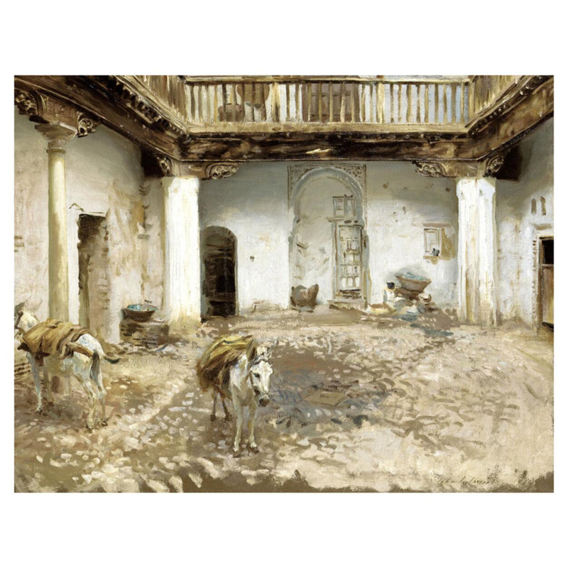«Moorish Courtyard» par John Singer Sargent - estampe numérique, H 32 po x l 40 po