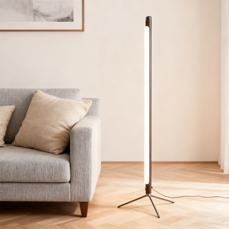 Lampe sur pied en fer de style médiéval en acrylique, Noyer