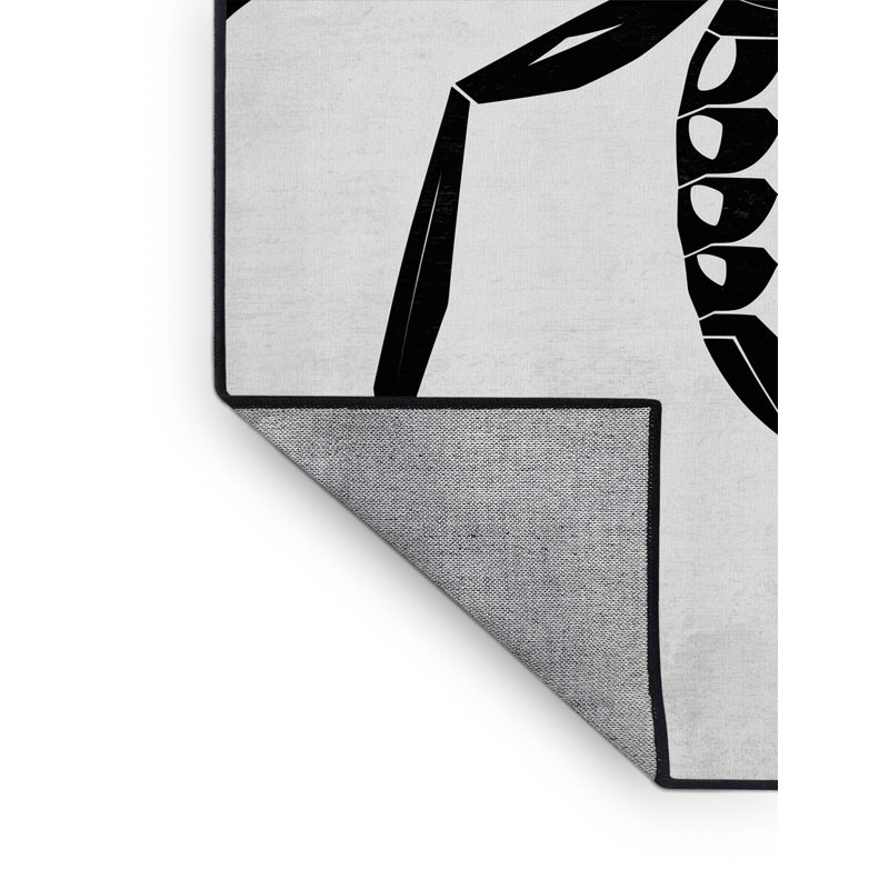 Tapis géométrique moderne gris / noir lavable à la machine Aidan Alien, 8 x 12
