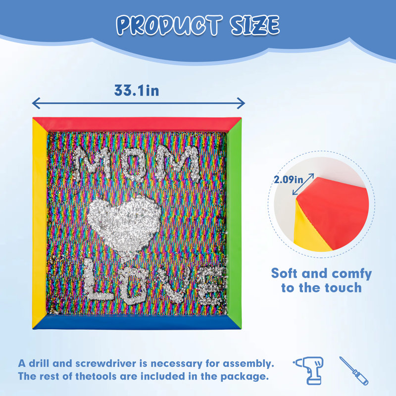 Flip Sequin Sensory Board - Sensory Wall for Kids, Interactive Tactile Educational Tool with Color-Changing Sequin Design for Sensory Rooms, Classrooms & Therapy