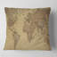 Carré, ancienne carte du monde III - Coussin décoratif à imprimé rétro-60159313