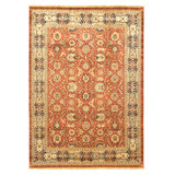 Hand Knotted Wool Area Rug in Red And Blue
