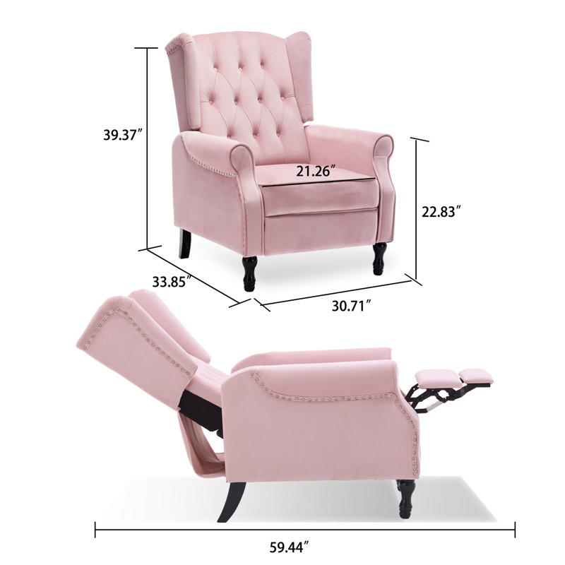 Druv Recliner, Pink Flannelette