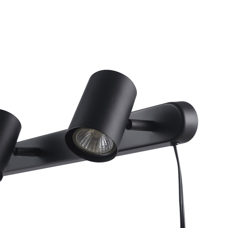 Ensemble de rail d'éclairage 3 lumières 22,25 po, Noir mat, Noir mat