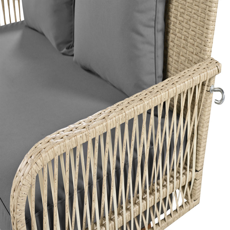 Delphi 2 Person Porch Swing, Grey, Natural