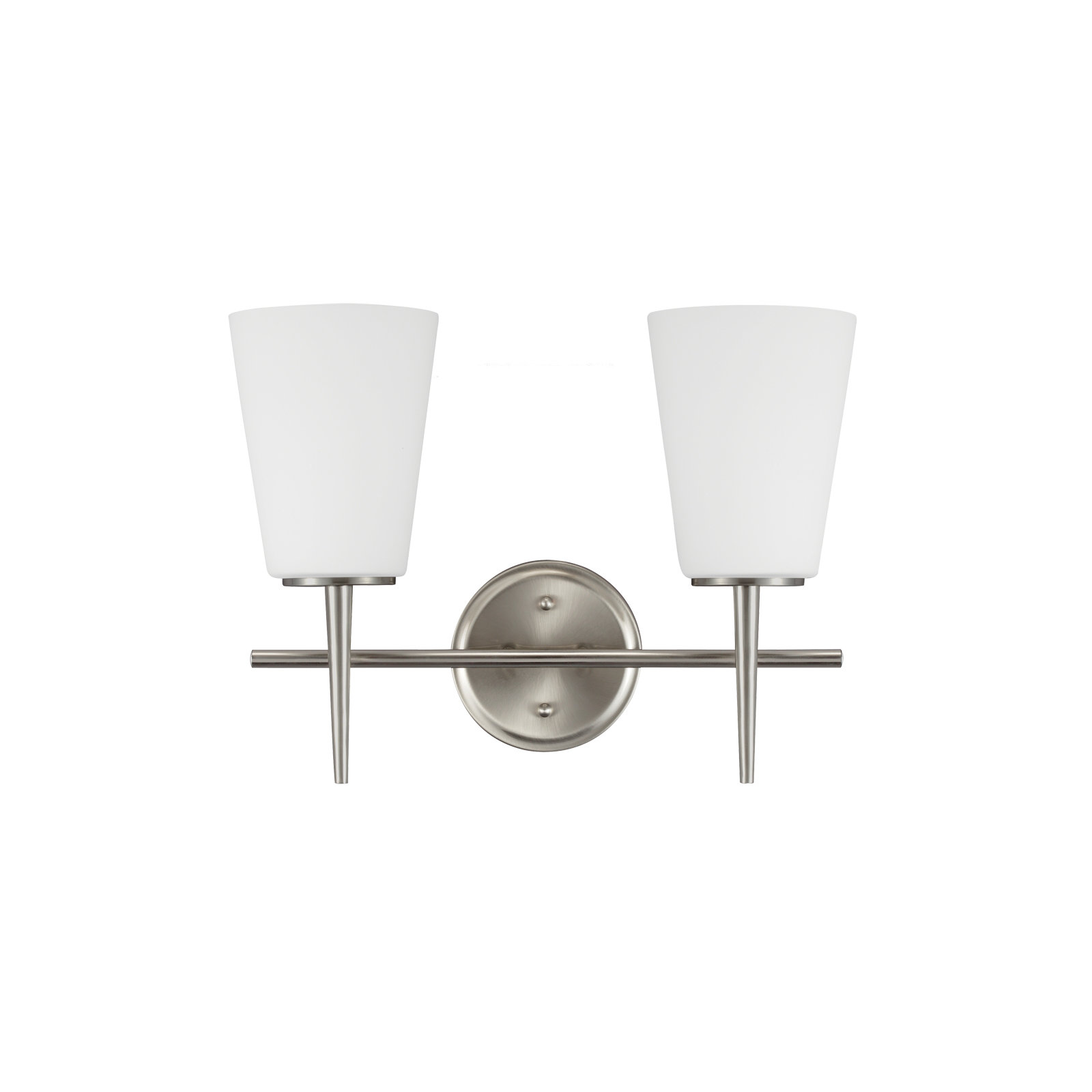 Erlandson 2 Light Dimmable Vanity Light, 100W A19 Medium, Brushed Nickel