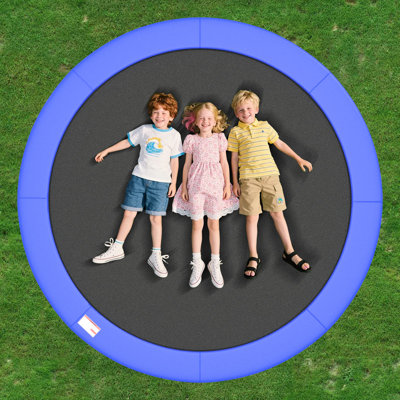 Couvercle de protection pour trampoline rond de 16 pi de protection de trampoline bleu, accessoires de trampoline résistants à l'eau