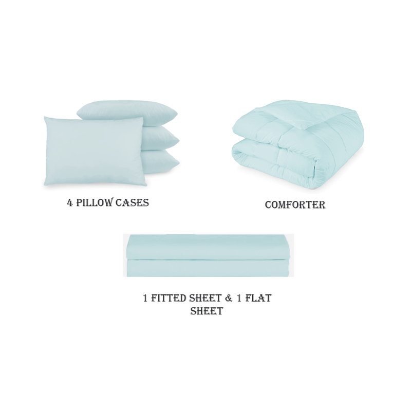 Ensemble d'édredon léger en duvet synthétique luxueux, Turquoise, Édredon double et 6 pièces supplémentaires