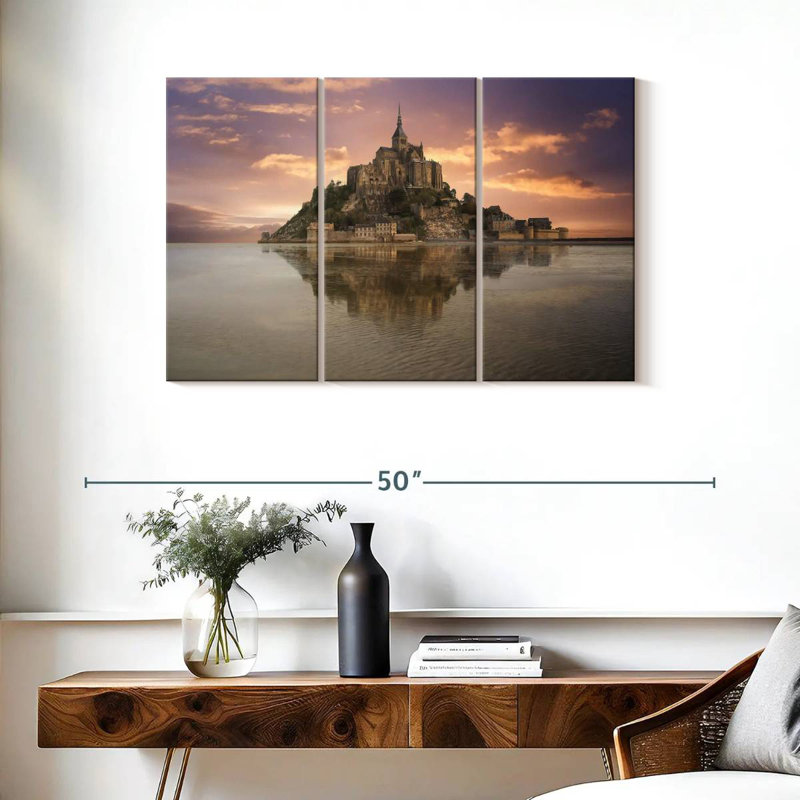 Adella Mont Saint Michel, île de l'abbaye, H 24 po x l 38 po
