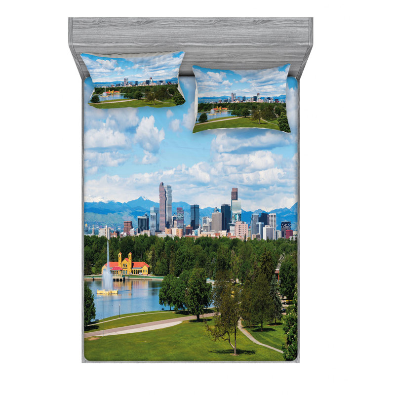 Ensemble de draps City Park at Denver, Ensemble de draps pour lit double avec un drap-hou