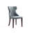 Reine Traditional Vegan Leather Upholstered Beech Wood Dining Side Chair in Pebble Gray