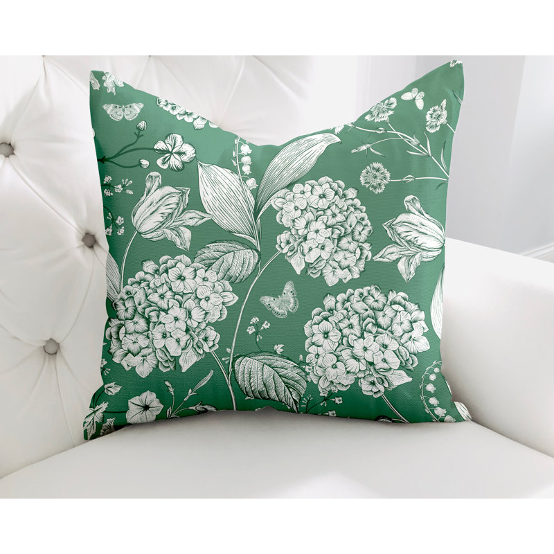 Housse et insert de coussin en coton Lya, L 15 po x H 15 po, Émeraude