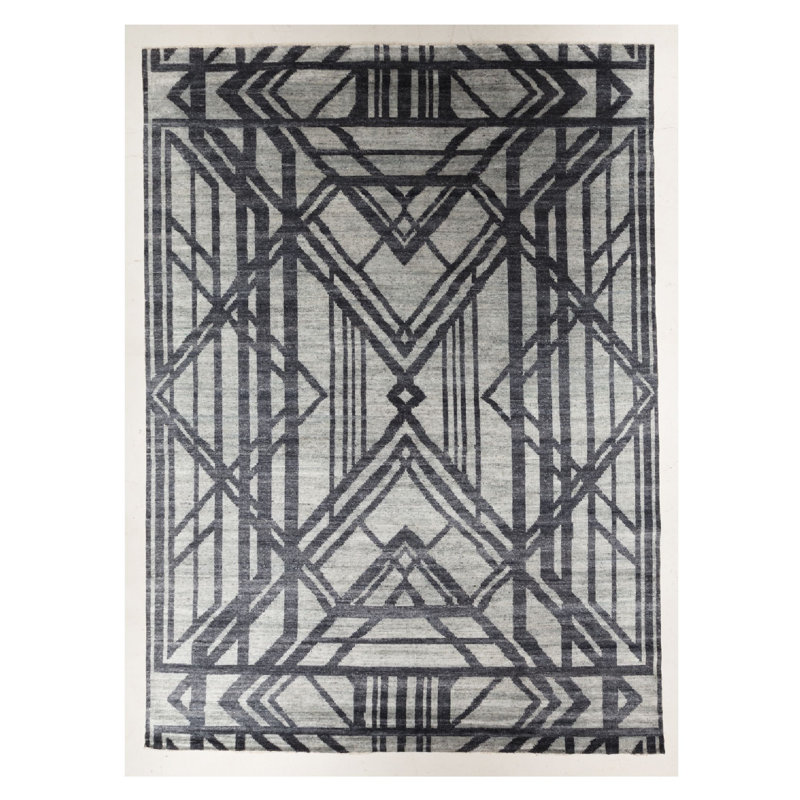 Hand Knotted Geometric Rug