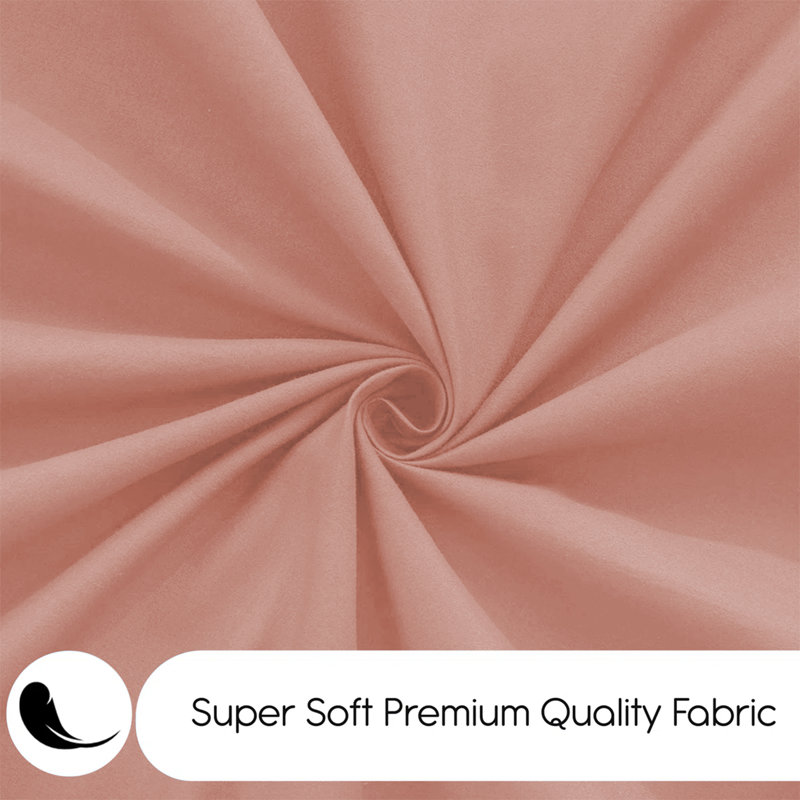 Edyson Microfiber Solid Colour Duvet Cover Set with Pillowcases, Super King - 2 Standard Pillowcases, Peach